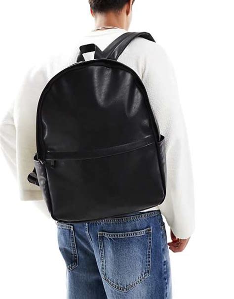 sac a dos imitation cuir noir 45 cm